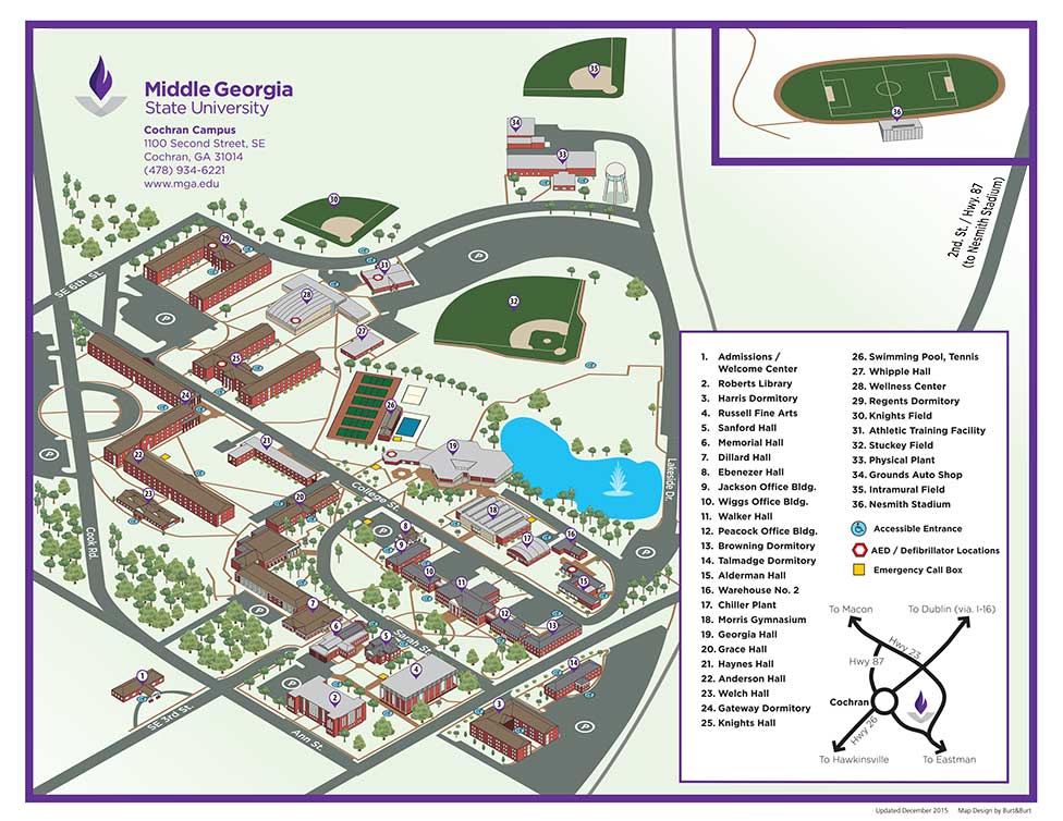 A map of the Cochran campus