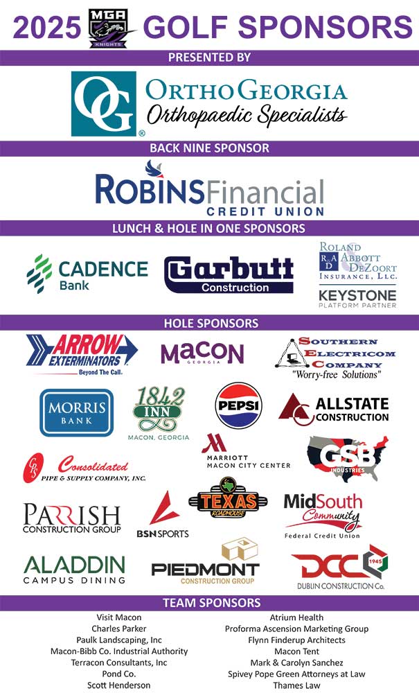 Thanks to all of our sponsors for the Annual Knights Golf Tournament