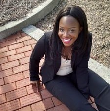 senior student on a brick pathway