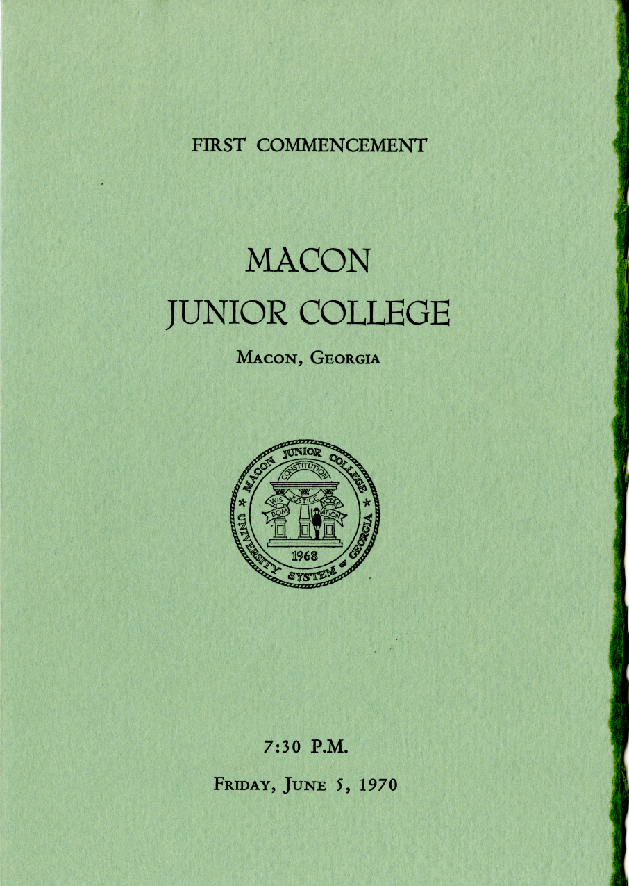 program cover for 1970 Macon Junior College Commencement