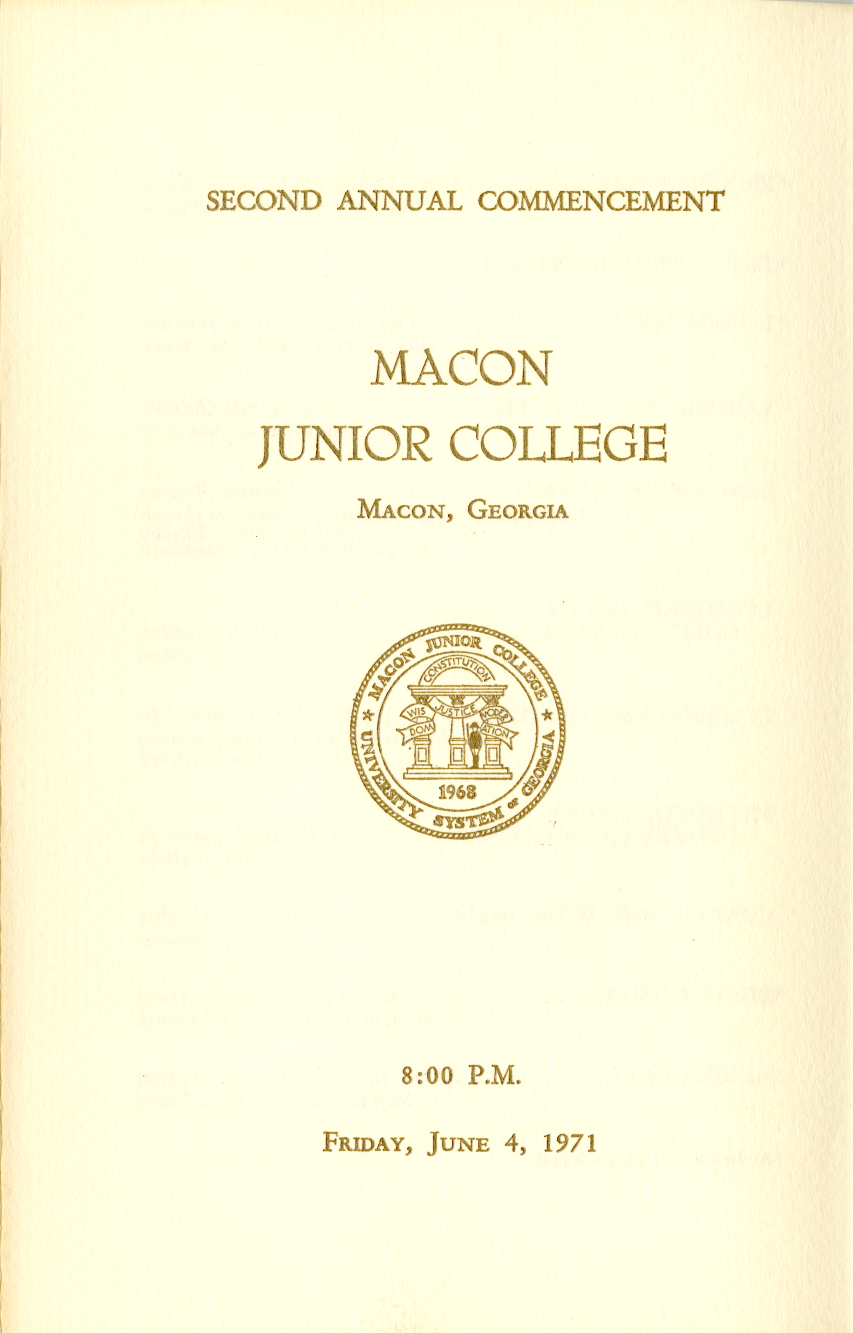 program cover for 1971 Macon Junior College Commencement