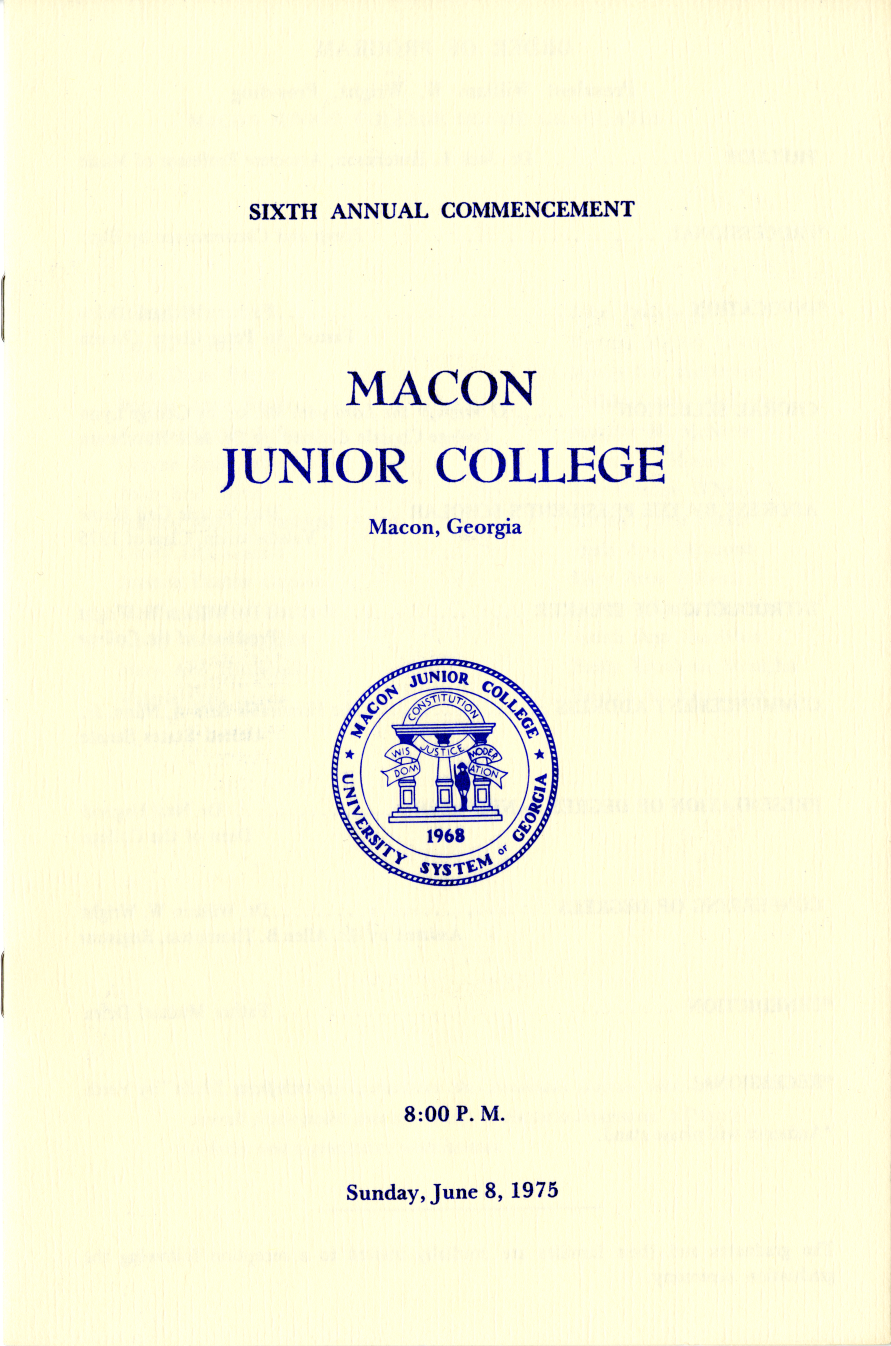 program cover for 1975 Macon Junior College Commencement