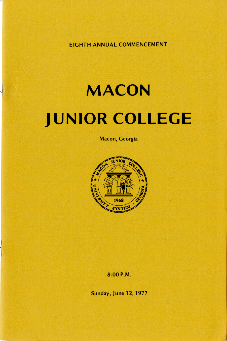 program cover for 1975 Macon Junior College Commencement