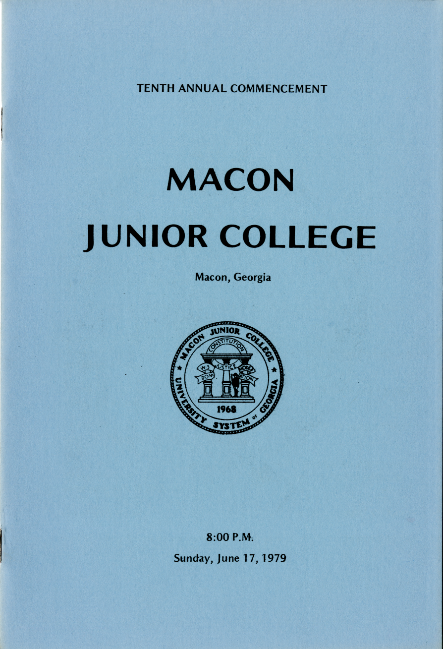 program cover for 1975 Macon Junior College Commencement