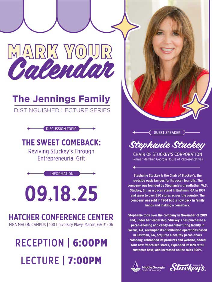 Jennings Family Distinguished Lecture Series   The Sweet Comeback by Stephanie Stuckey with the same details as written in article