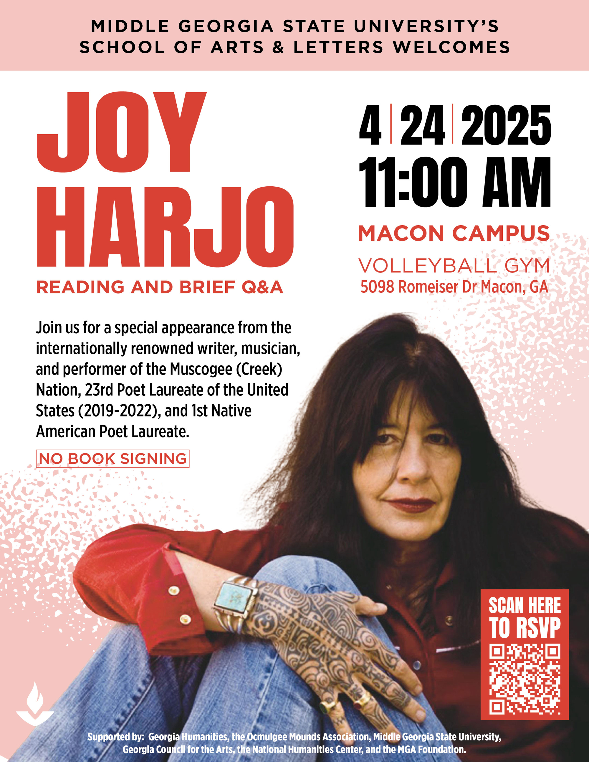 Internationally Renowned Writer Joy Harjo To Read From Her Work At MGA