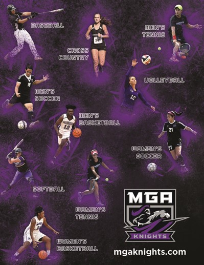 collage of a student athlete per sport played at MGA