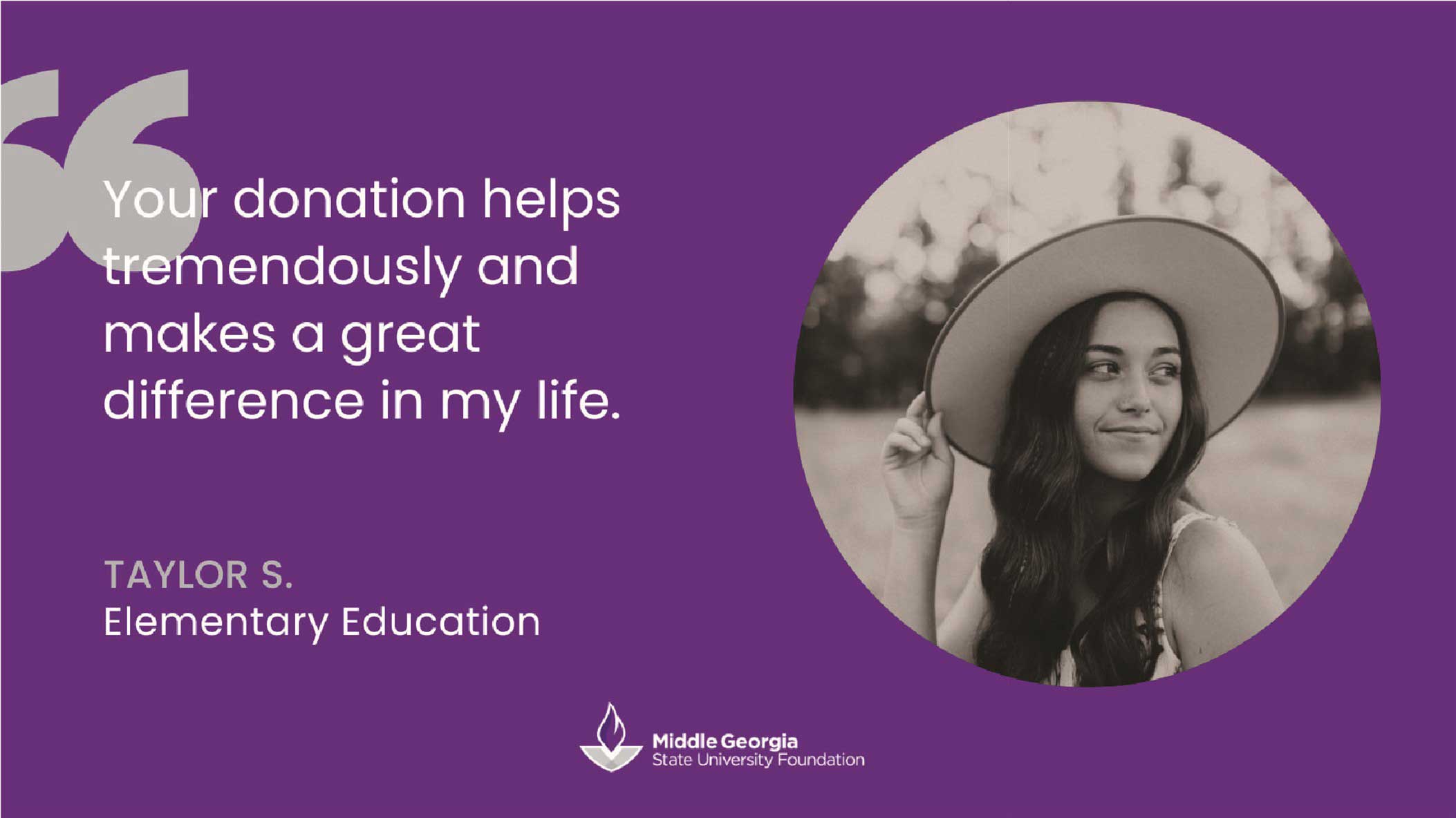 Taylor S quote: your donation helps tremendously and makes a great difference in my life.