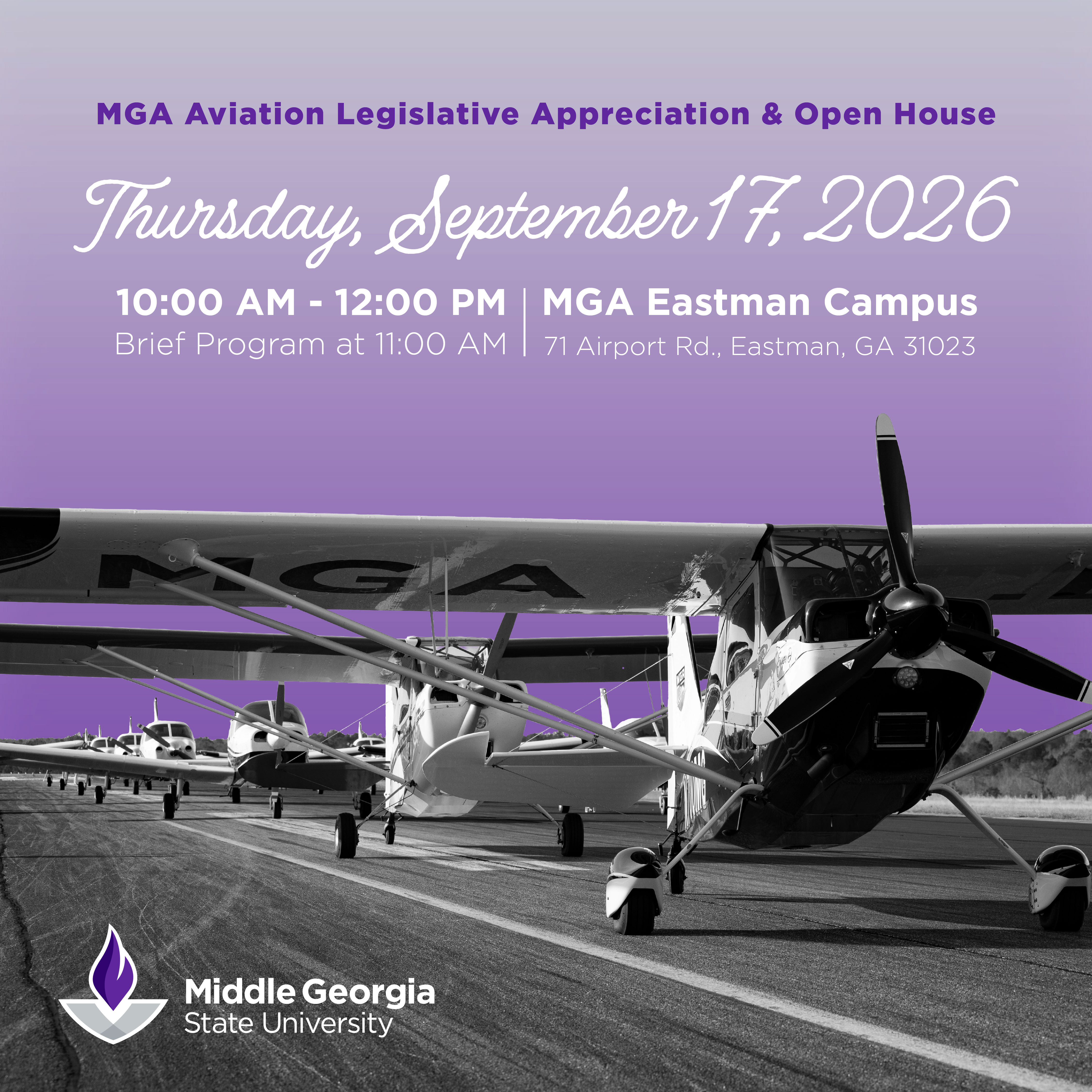 MGA To Celebrate Aviation Program Expansions At Eastman Campus Open House 
