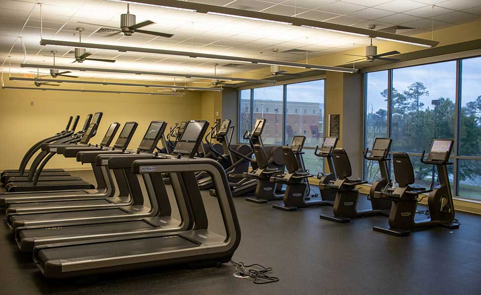 Treadmills, eliptical trainers, and exercise bikes