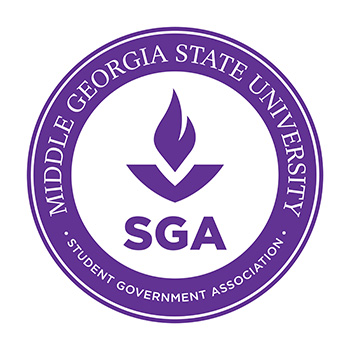 A round seal that features the text Student Government Association, the university torch, and the name of the university