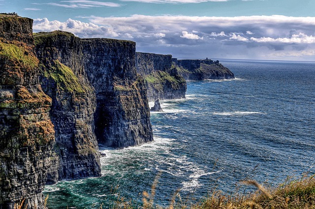 Cliffs and ocean of an Ireland coast